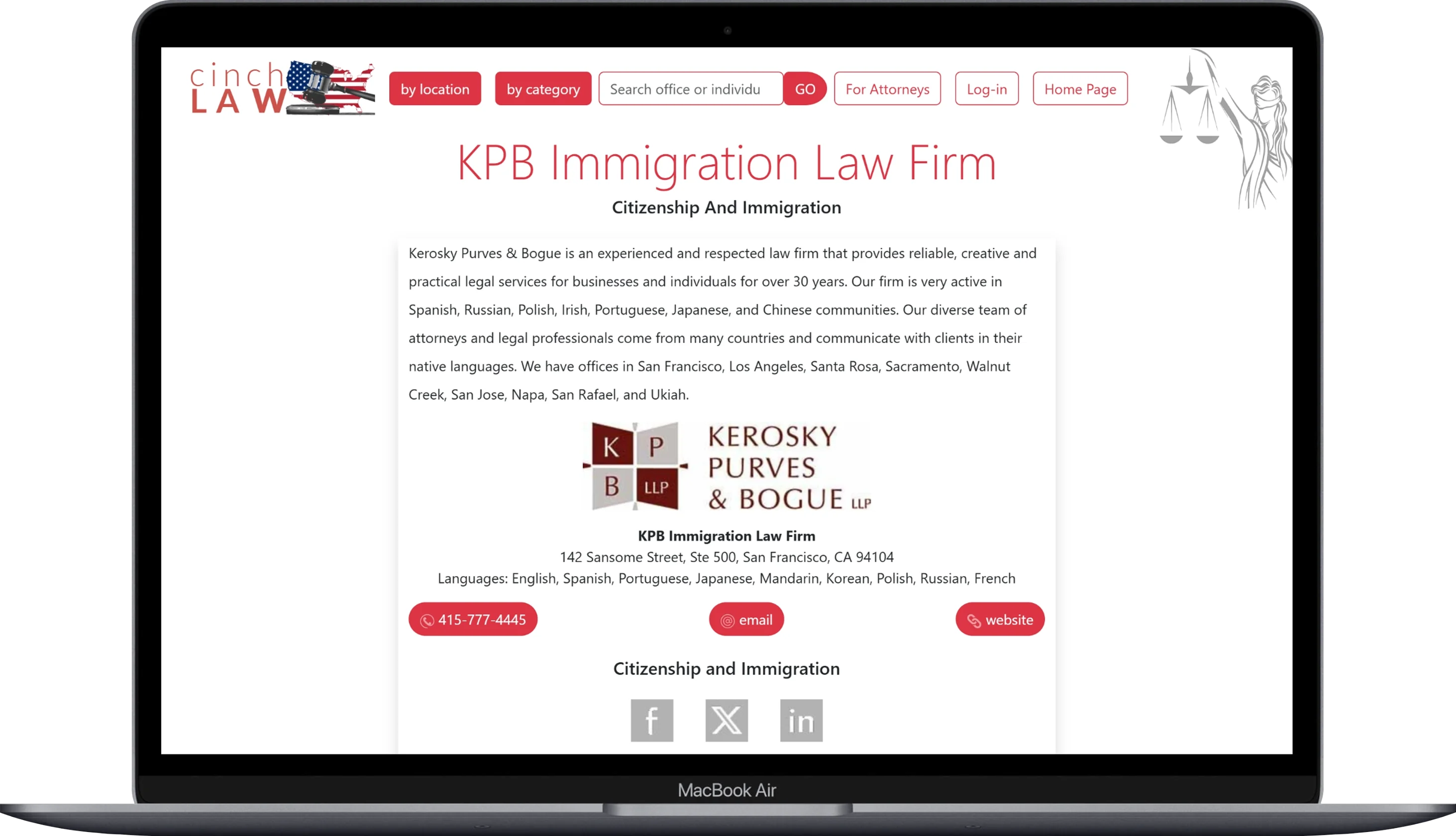 cinch law listing sample 3